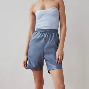 Aritzia Babaton Smith Shorts High Waisted Vegan Leather Elastic Waist